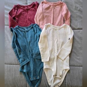 4 Carter's Baby Girl 24 Month Long Sleeve Ribbed Bodysuits